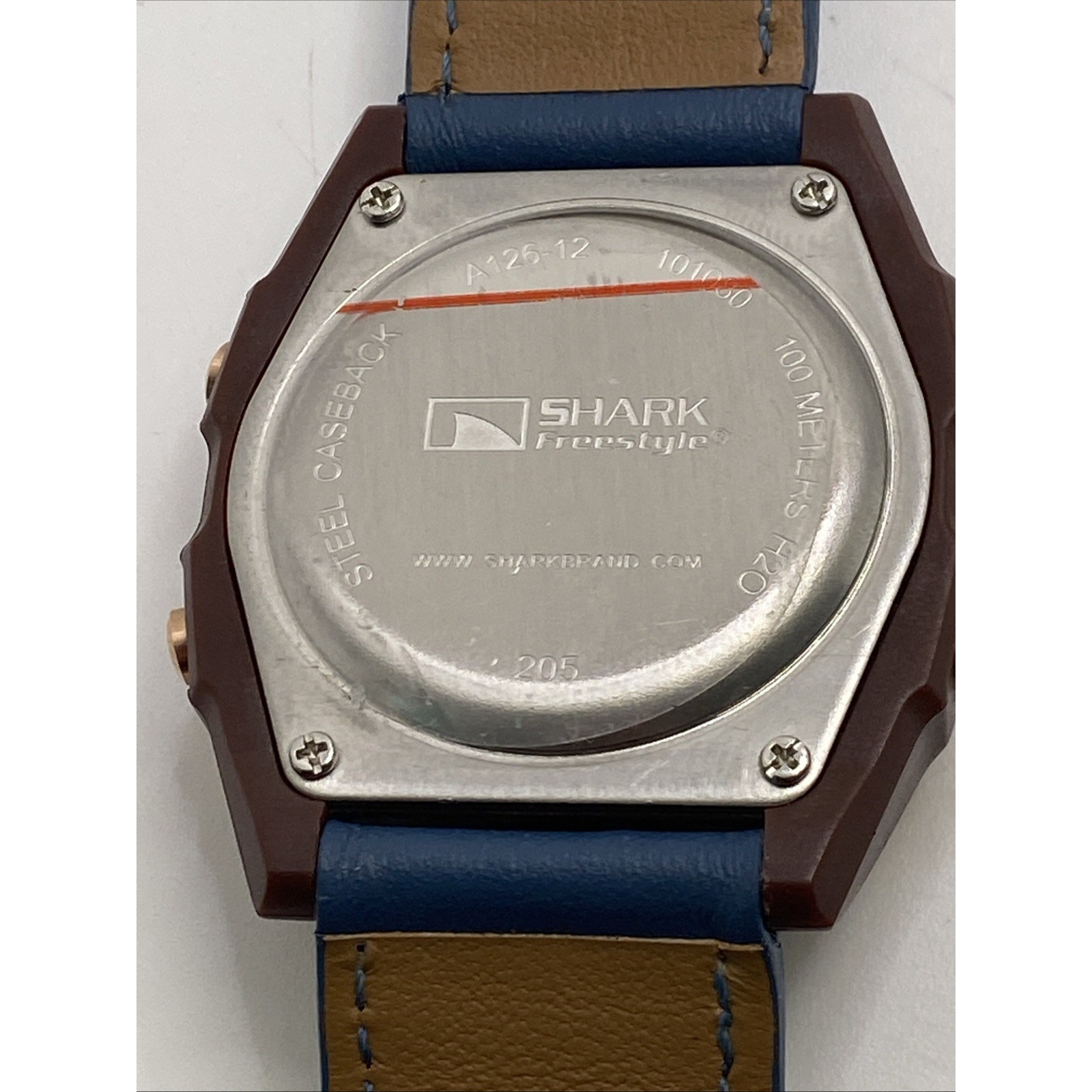 Freestyle Shark Rosegold Rhinestone Blue Leather Band Surfing Watch New Battery — image 8 of 8